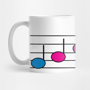 Music Notes Pink Blue Yellow Purple Mug